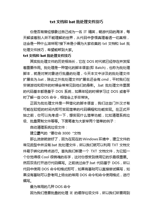 txt文档和bat批处理文件技巧