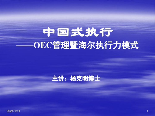 中国式执行——OEC管理暨海尔执行力模式