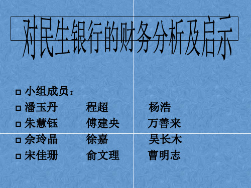 对民生银行的财务分析及启示