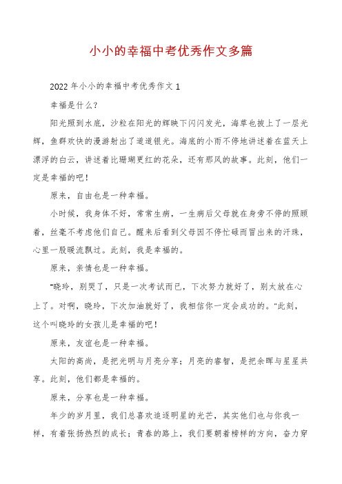 小小的幸福中考优秀作文多篇