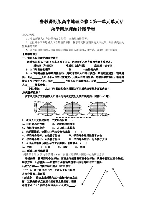 鲁教课标版高中地理必修2第一单元单元活动学用地理统计图学案