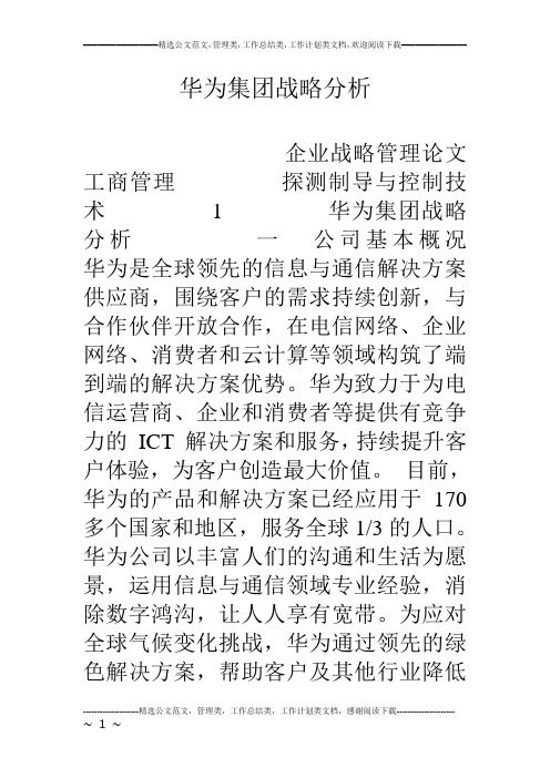 华为集团战略分析