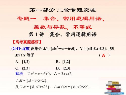 2012高考数学二轮专题 第1讲 集合、常用逻辑用语课件