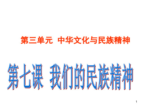 高三一轮复习文化生活第七课我们的民族精神资料精品PPT课件