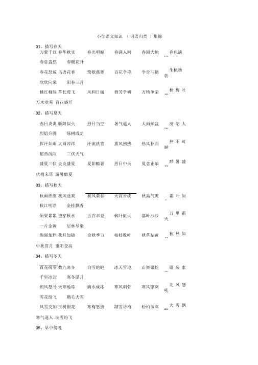 知识集锦之词语归类