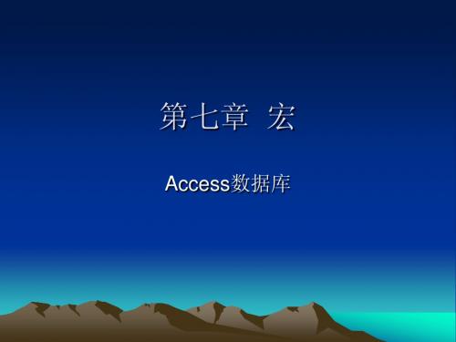 Access第七章宏