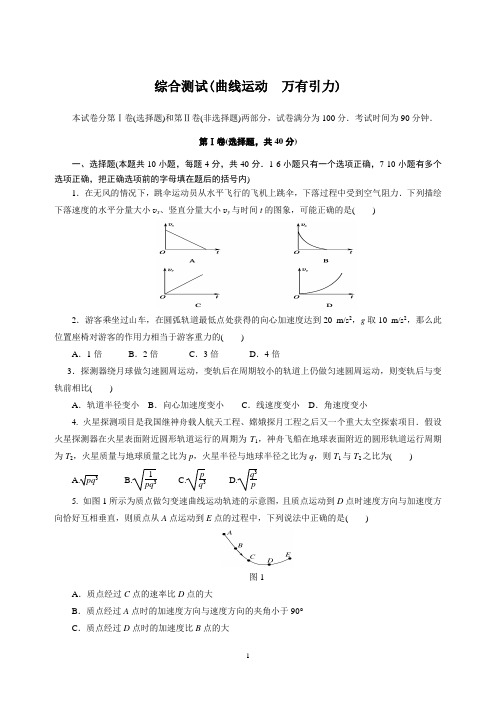 曲线运动-万有引力综合测试题