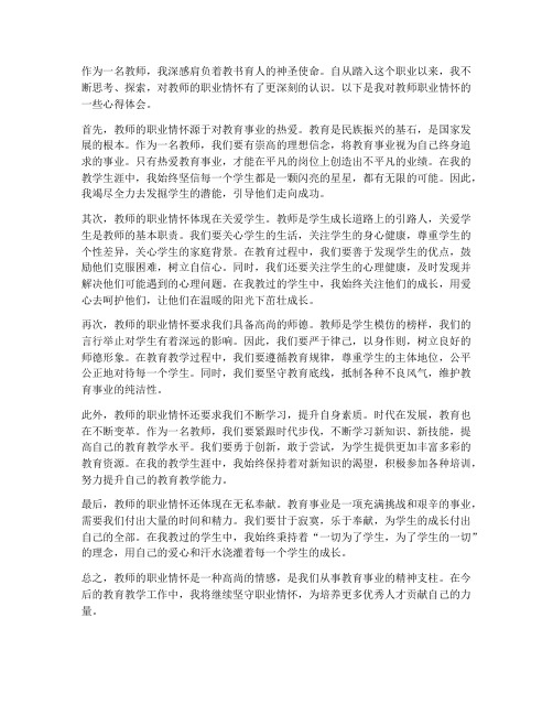 教师的职业情怀心得体会