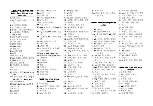 人教版八年级上册英语单词(完整版)