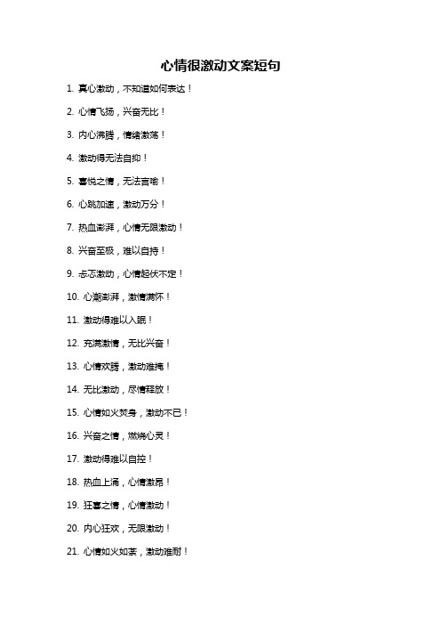 心情很激动文案短句