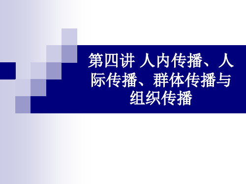 传播学概论 第四讲 人内传播