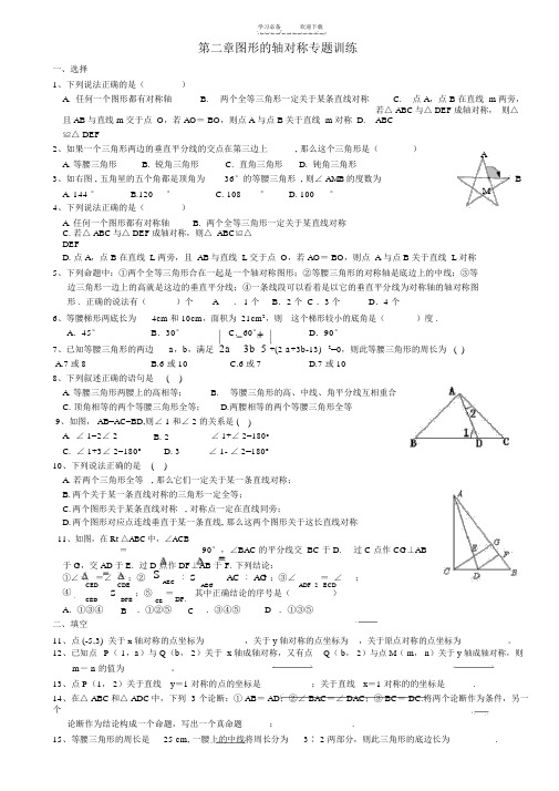 青岛版八年级上册数学第二章图形的轴对称专题训练