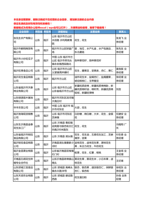 2020新版山东省临沂子仁-果仁-籽工商企业公司名录名单黄页联系方式大全54家