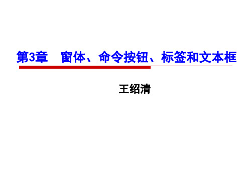 第三章 窗体 命令按钮 标签 文本框