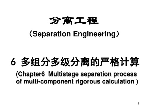 第6章 多组分多级分离的严格计算     化学分离工程