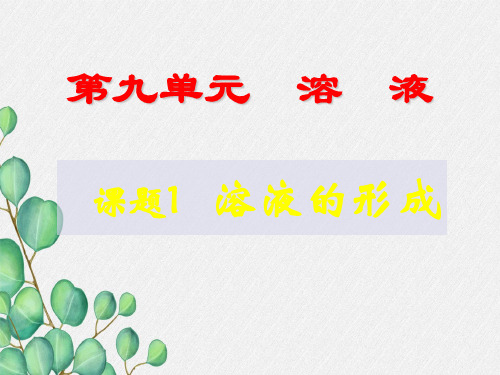 《溶液的形成》课件 (公开课)2022年九年级化学精品PPT