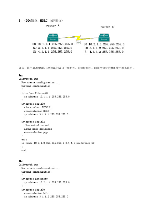 华为路由器实验配置文档