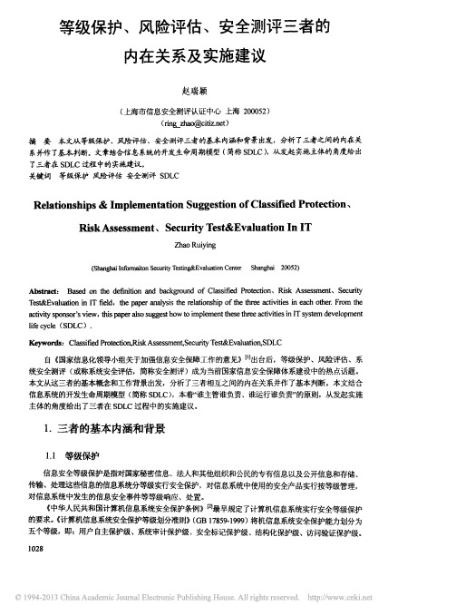 等级保护_风险评估_安全测评三者的内在关系及实施建议_赵瑞颖