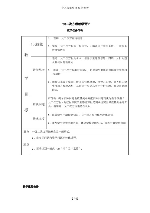 一元二次方程教学研究分析报告