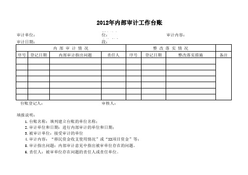 内部审计台账格式