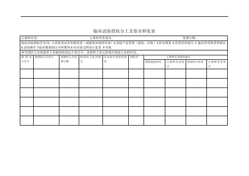 授权分工表