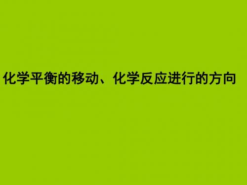 化学平衡的移动、化学反应进行的方向ppt 苏教版