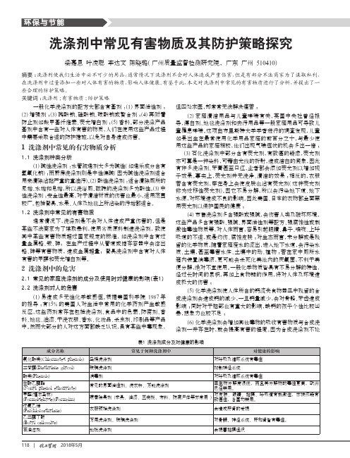 洗涤剂中常见有害物质及其防护策略探究