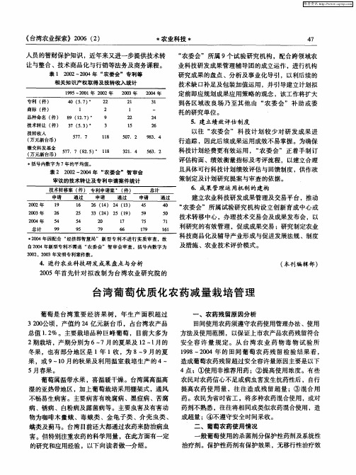 台湾葡萄优质化农药减量栽培管理