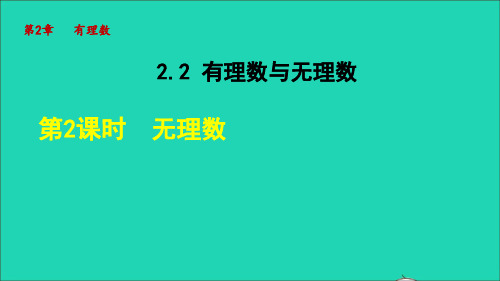 2022秋七年级数学上册 第2章 有理数2.2 有理数与无理数 2无理数授课课件(新版)苏科版