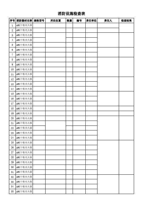 消防设施检查表