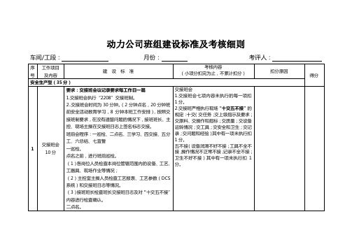 班组建设标准及考核细则修改