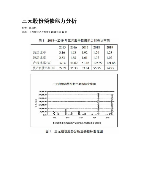 三元股份偿债能力分析