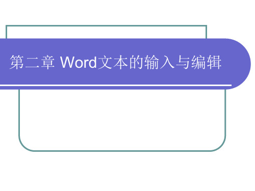Word文本的输入与编辑