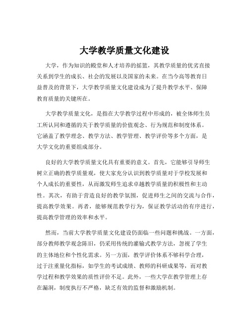 大学教学质量文化建设