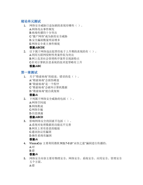 网络安全技术智慧树知到答案章节测试2023年山东信息职业技术学院