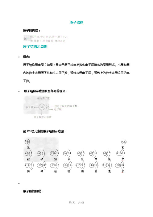 九年级化学原子结构示意图知识点