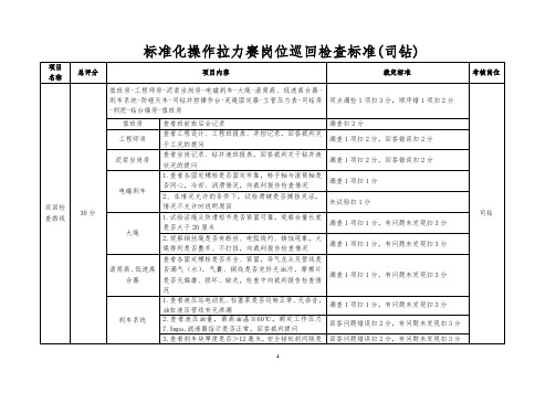 岗位巡回检查标准(司钻)