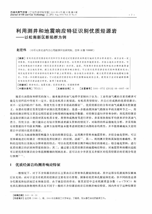 利用测井和地震响应特征识别优质烃源岩——以松南新区断陷群为例