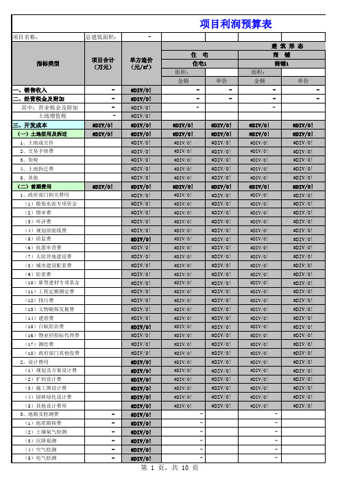 房地产项目预算(表格精华)