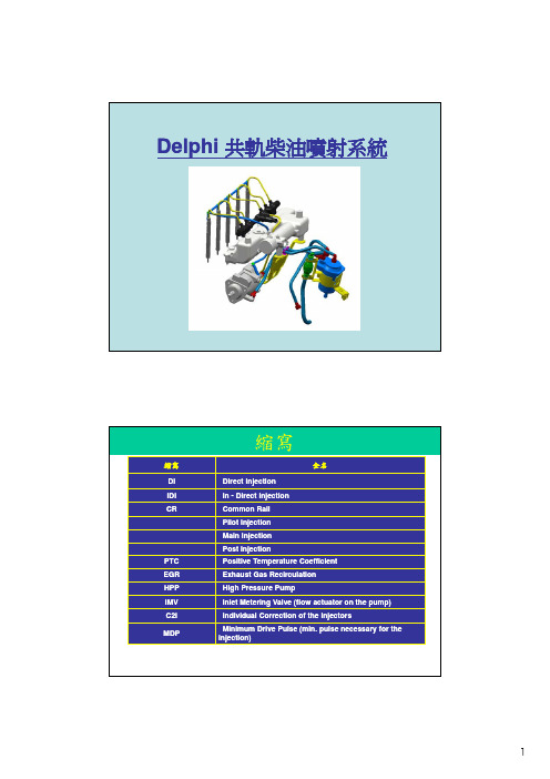 Delphi共轨柴油喷射系统缩写