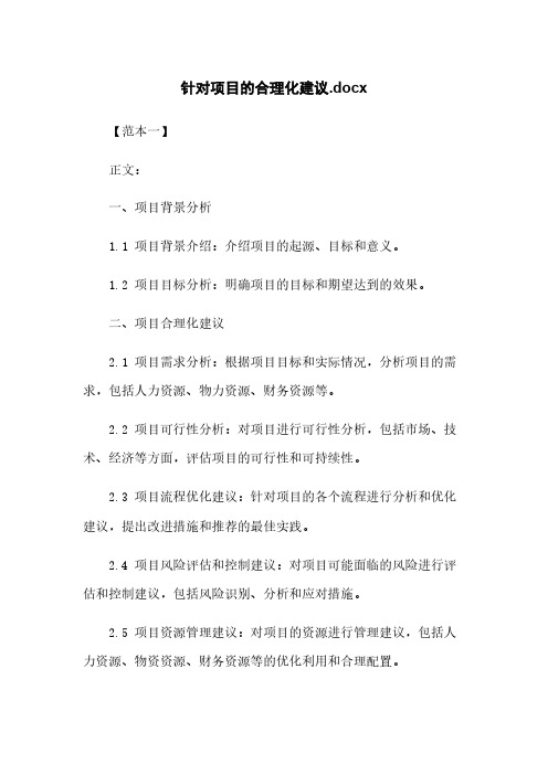 针对项目的合理化建议.docx