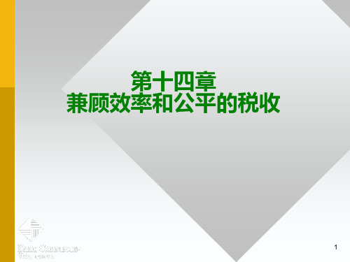 兼顾效率和公平的税收应用