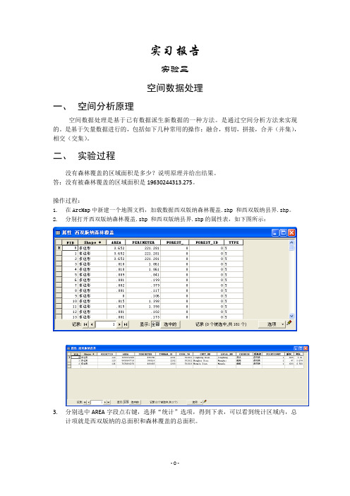 GIS原理实验三实验报告