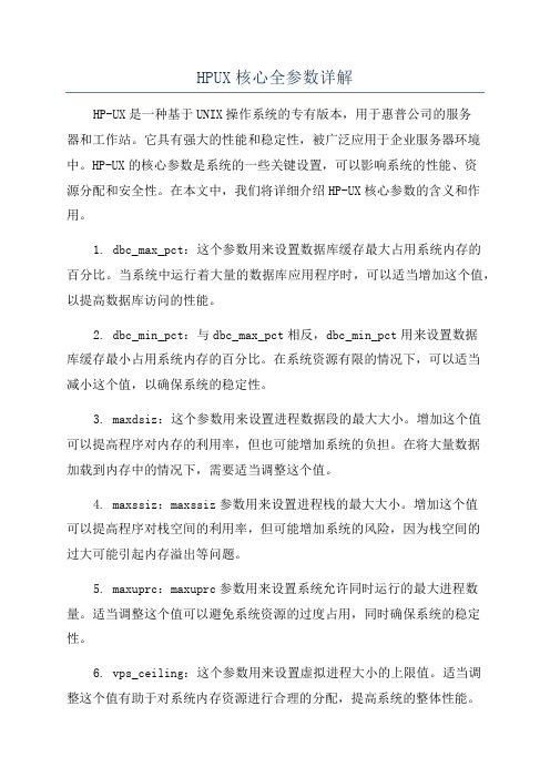 HPUX核心全参数详解