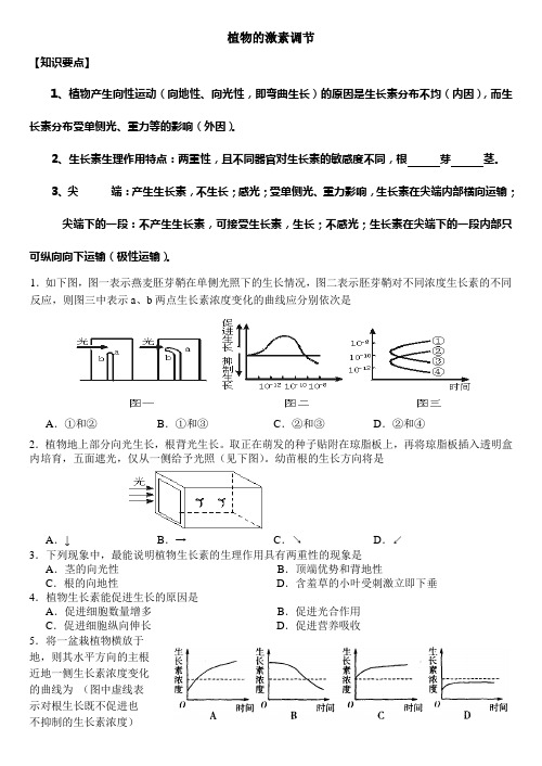 《植物的激素调节》练习