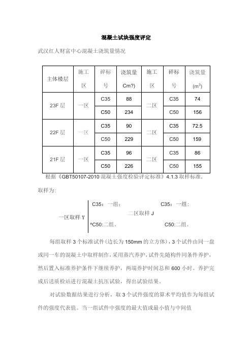 混凝土试块强度评定