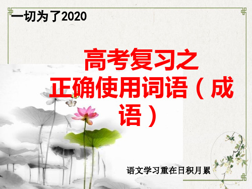 2020年全国卷高考语文复习之正确使用词语成语PPT优质课件8