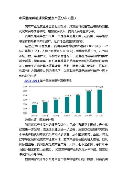 中国蔬菜种植规模及重点产区分布（图）