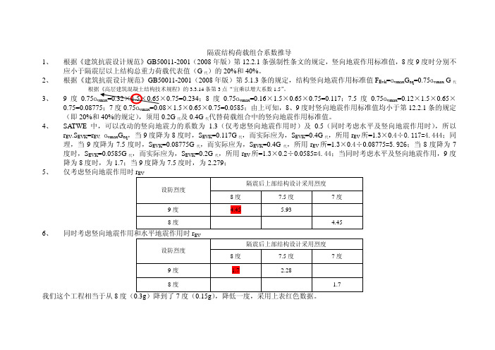 竖向地震作用系数推导