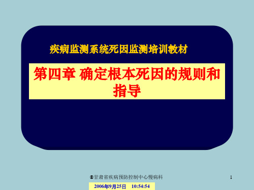 确定根本死因的规则和指导